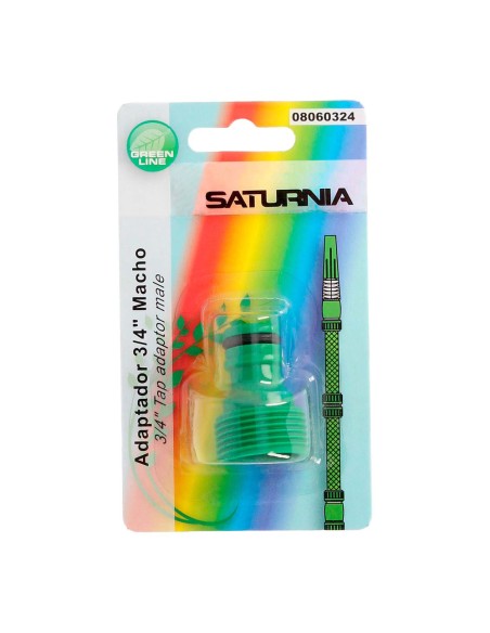 Adaptador Manguera Plastico 3/4 Macho Blister