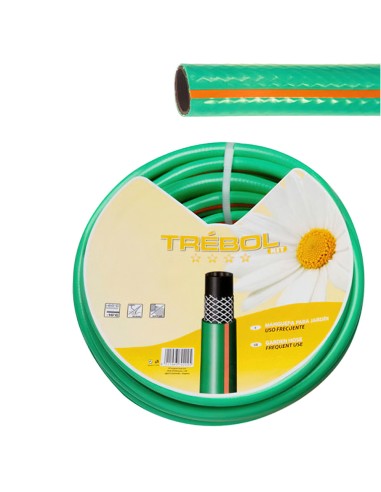 Manguera Verde Trebol Trenzado 25 mm. - 1" Rollo 50 metros