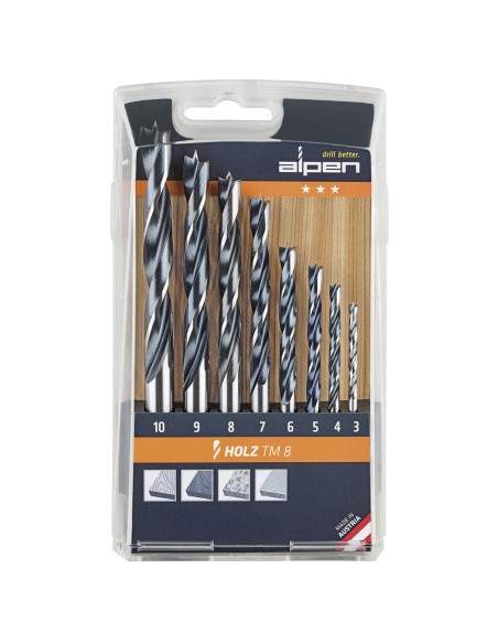 Estuche Brocas Alpen Madera 8 Piezas