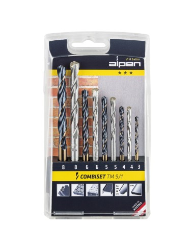 Estuche Brocas Alpen HSS / Widia 9 Piezas