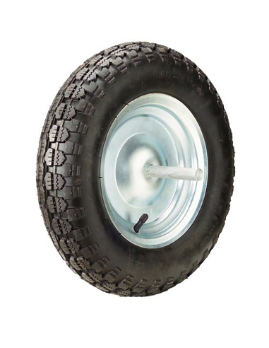 Rueda Carretilla Obra Neumática Llanta Metálica