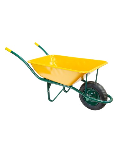 Carretilla Obra Amarilla Metálica Desmontada