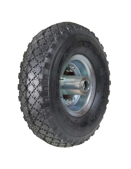Rueda Carretilla Almacen / Sacos Neumática Llanta Galvanizada Eje Descentrado Ø 20 mm.