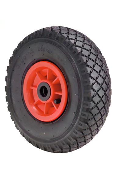 Rueda Carretilla Almacen / Sacos Neumática llanta plástico 20 mm.