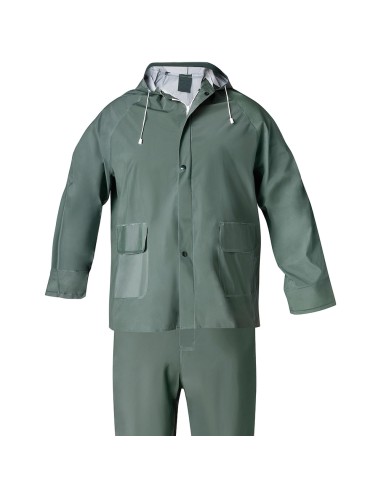 Traje de Agua Impermeable Verde Pvc Talla 8-XL