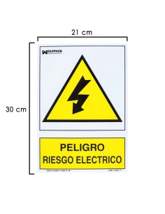 Cartel Peligro Electrico 30x21 cm.