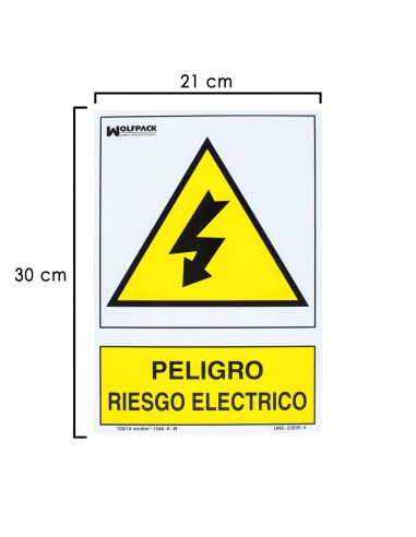 Cartel Peligro Electrico 30x21 cm.