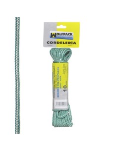 Cuerda Trenzada Polipropileno Blanca / Verde (Madeja 10 m.)