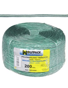 Cuerda Trenzada Polipropileno Blanca / Verde (Bobina 200 m.)