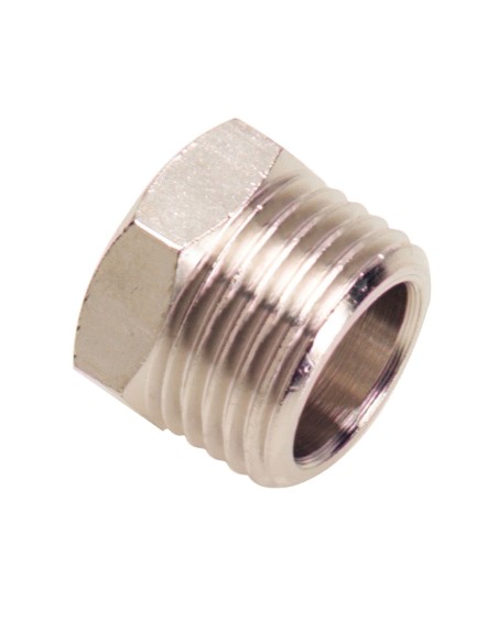 Reductor Tuerca Cilindrica Macho 3/8 - Hembra 1/4 (Blister 2 Piezas)