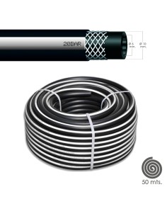 Manguera Aire Comprimido Negro 6x14mm. 20 bares Rollo 50 metros