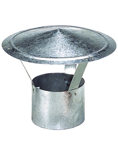 Wolfpack Sombrero Galvanizado para Estufa, Chimenea, Extracción de Humos, Para tubo Ø 130 mm.