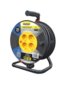 Extensible Industrial 4 Tomas 25 Metros 3 x 1,5 mm. con Protección Sobrecarga