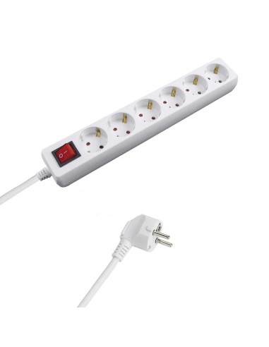 Base Multiple 6 Tomas Con Toma De Tierra Con Interruptor