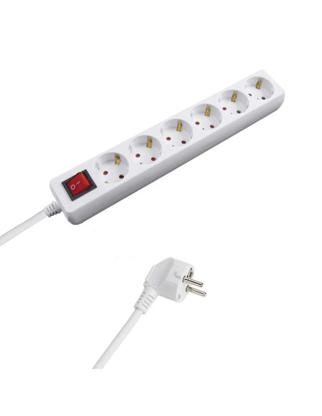 Base Multiple 6 Tomas Con Toma De Tierra Con Interruptor