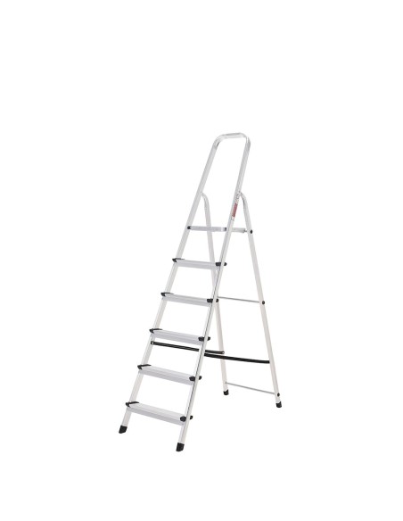 Oryx Escalera Aluminio 6 Peldaños Plegable, Uso doméstico, Antideslizante, Ligera y Resistente