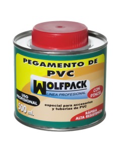 Pegamento Pvc Wolfpack Con Pincel 500 ml.