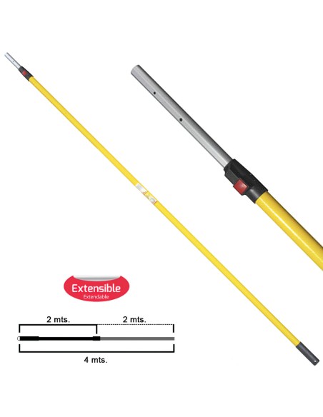 Mango Samurai Extensible Aluminio 2,0+2,0 Metros