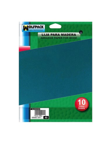Lija Madera Grano 100 (Pack 10 pliegos)