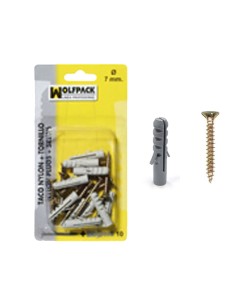 Taco Nylon+Tirafondo 7 mm. (10 Piezas)