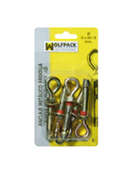 Anclaje Metálico Argolla 8x 60/10 mm. (3 Piezas)