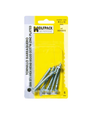 Tirafondo Barraquero Din571 7x60 mm. (5 Piezas)