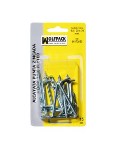 Alcayatas Punta Zincada 3,5 / 19x60 mm. (Blister 20 Piezas)