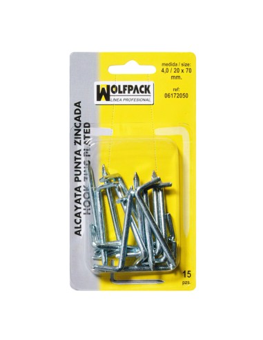 Alcayatas Punta Zincada 4,0 / 20x70 mm. (Blister 15 Piezas)