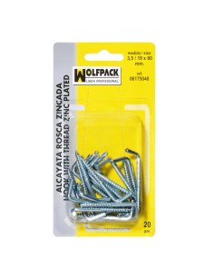 Alcayatas Rosca Zincada 3,0 / 18x50 mm. (Blister 30 Piezas)