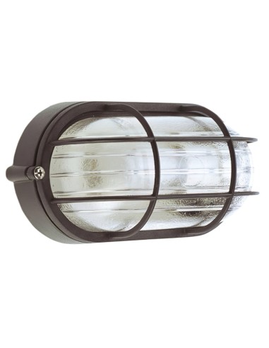 Plafón Industrial IP44 Oval Negro