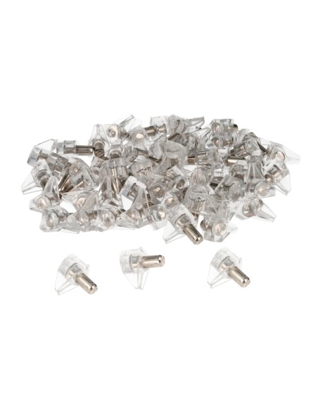 Soporte de Plastico Con Anclaje Metalico 5 Ø mm. Para Estanterias / Estantes (Caja 100 Unidades)