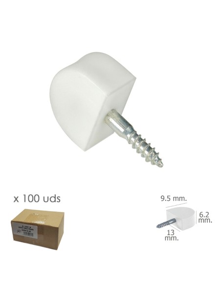 Soporte Estanteria Tornillo Pequeño Blanco (Caja 100 unidades)