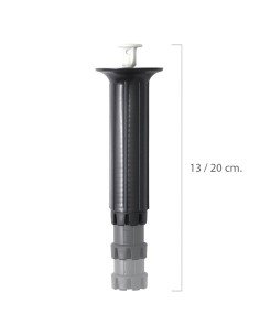 Pata Regulable Fija 13 / 20 cm. Negro