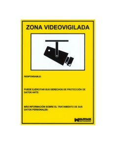 Cartel Zona Videovigilada 30x21 cm.