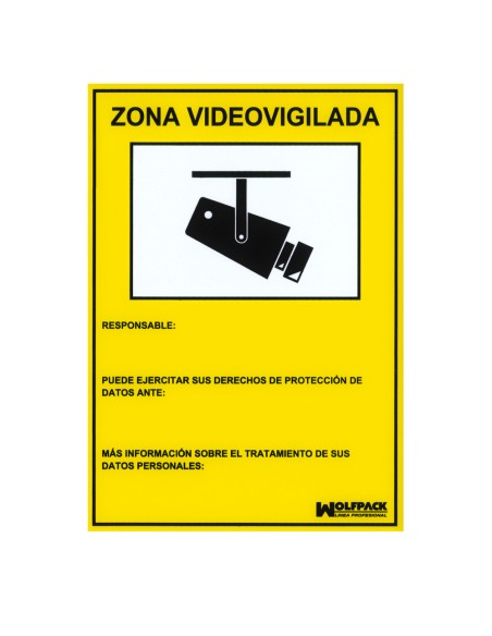 Cartel Zona Videovigilada 30x21 cm.