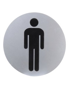 Cartel Aluminio Baño Hombre Ø12 cm.