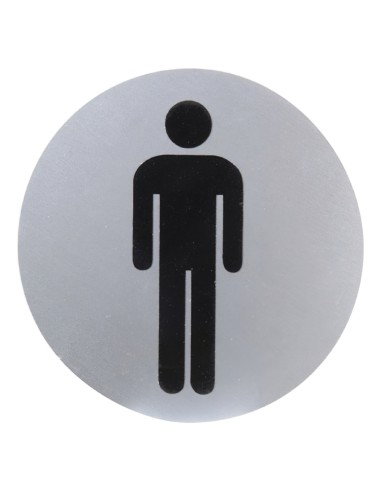 Cartel Aluminio Baño Hombre Ø12 cm.