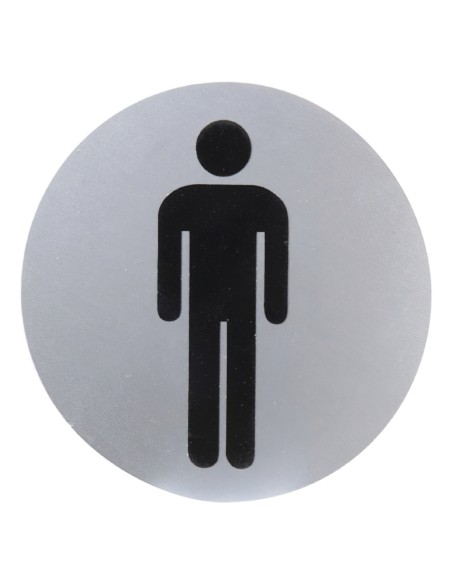 Cartel Aluminio Baño Hombre Ø12 cm.