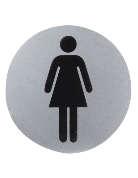Cartel Aluminio Baño Mujer Ø12 cm.
