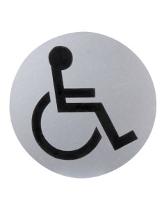 Cartel Aluminio Baño Minusvalidos Ø12 cm.