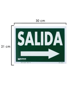 Cartel / Señal Fluorescente Salida A Derecha 21x30 cm.