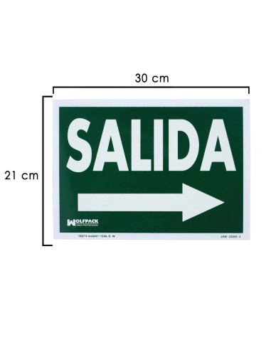 Cartel / Señal Fluorescente Salida A Derecha 21x30 cm.