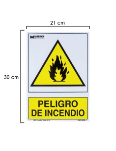 Cartel Peligro De Incendio 30x21 cm.