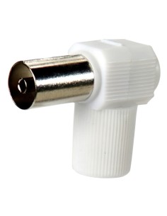 Conector Tv Hembra Acodado 9,5 mm.