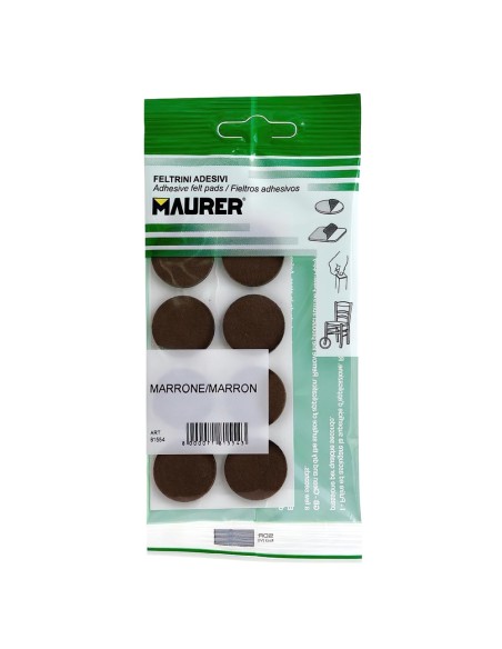 Fieltro Adhesivo Ø 24 mm. (Blister 8 Piezas) Marrón