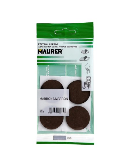 Fieltro Adhesivo Ø 35 mm. (Blister 4 Piezas) Marrón
