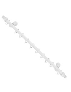 Barra Cortina Madera Completa 1,50 Metros x 20 mm. Blanco