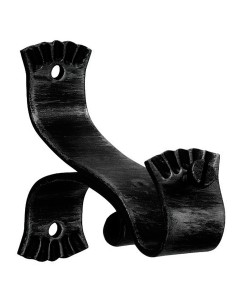 Soporte Forja Ø 20 mm. Ola Largo Negro Juego 2 Piezas