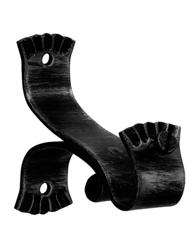 Soporte Forja Ø 20 mm. Ola Largo Negro Juego 2 Piezas