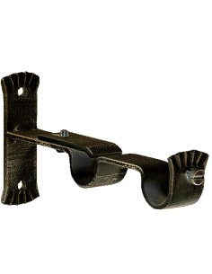 Soporte Doble Forja Ø 20 mm. Negro / Dorado (Blister 2 Piezas)